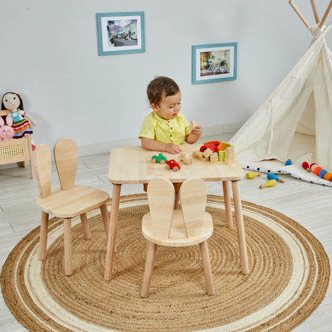 Piney Montessori Table & Bunny Ears Chair Set
