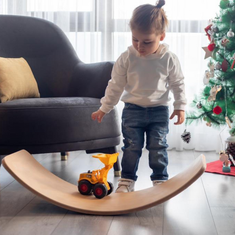 Wooden Balance Board with Grey Felt