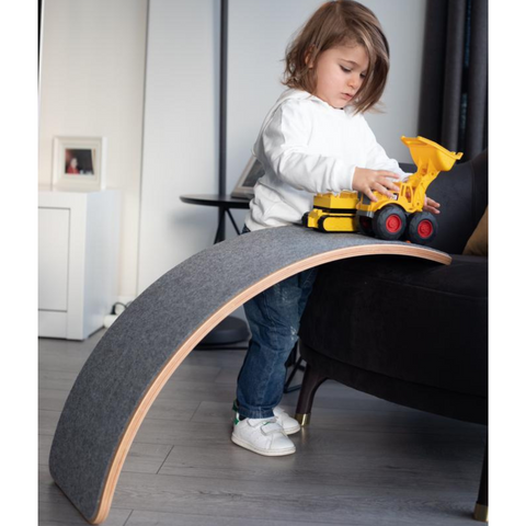 Wooden Balance Board with Grey Felt